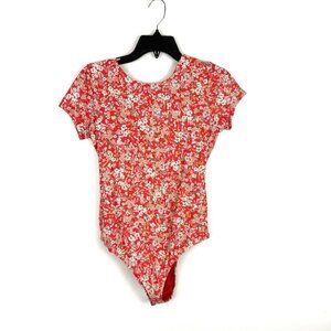 O’Neill Women’s Red Short Sleeve One Piece Swimsuit Size Large